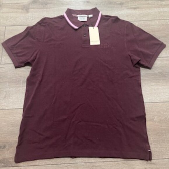 NEW Scotch And Soda Burgundy Cotton Polo Shirt Golf Men’s Size Large NWT‎ - Picture 9 of 12